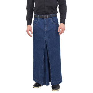 saia masculina jeans modelo